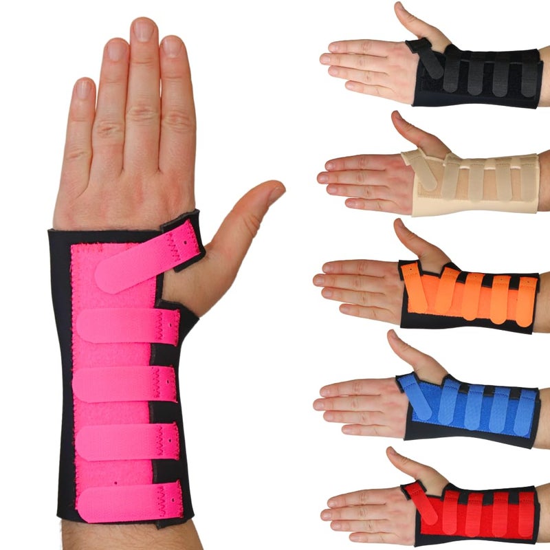Solace Bracing Cool-Flow Max Wrist Support (6 Colours) - #1 British Made & NHS Supplied Advanced Wrist Brace Splint for Carpal Tunnel, Arthritis, Tendonitis, RSI, Fractures & More - Pink, XL, Left